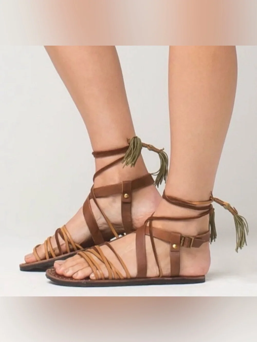 Free People Brown “Willow” Gladiator Sandals